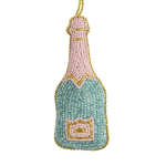 Beaded Champagne Hanging Decoration 11cm - Christmas Decorations Brisbane