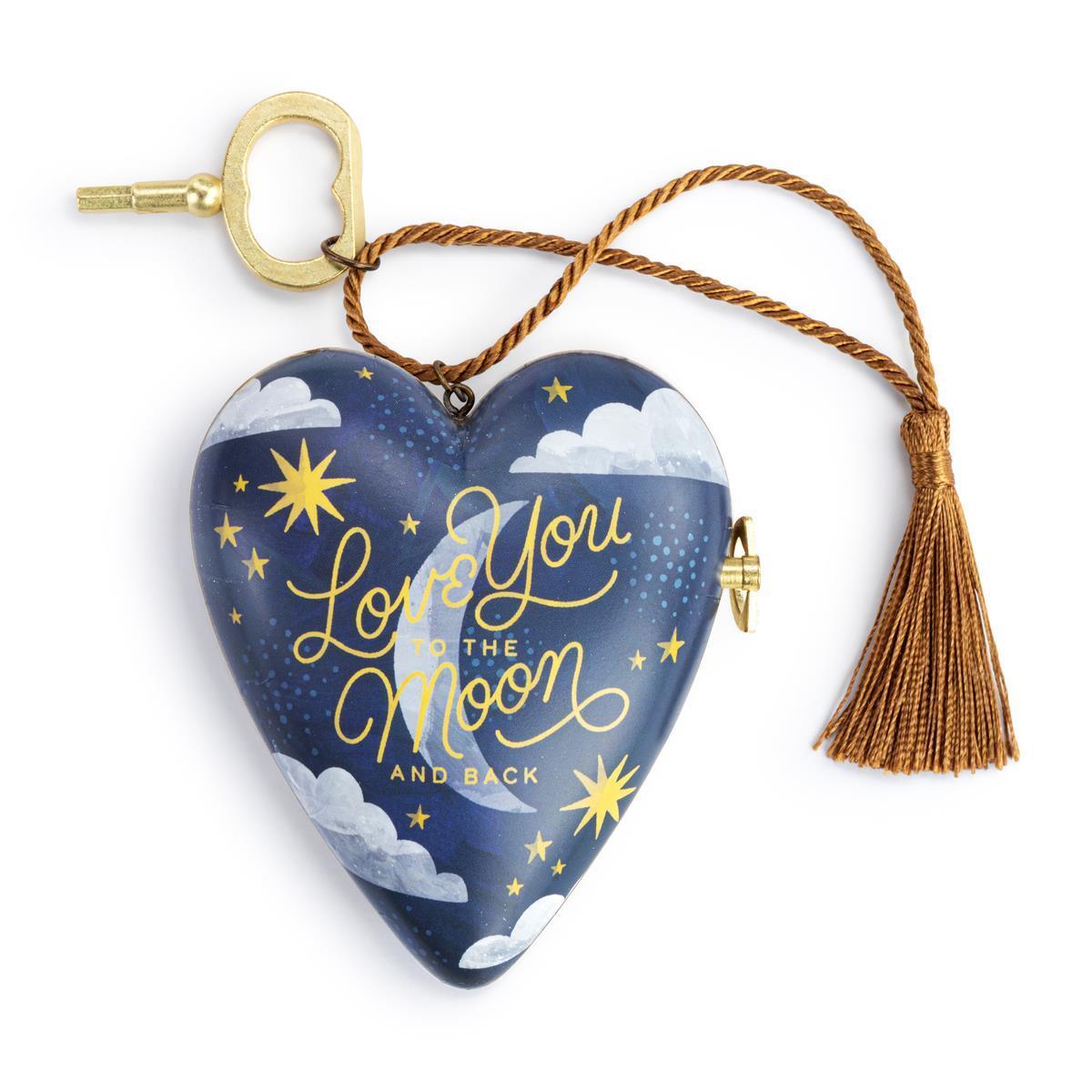 Musical Windup Heart 'Love you to the Moon and Back' - Christmas Decorations Brisbane