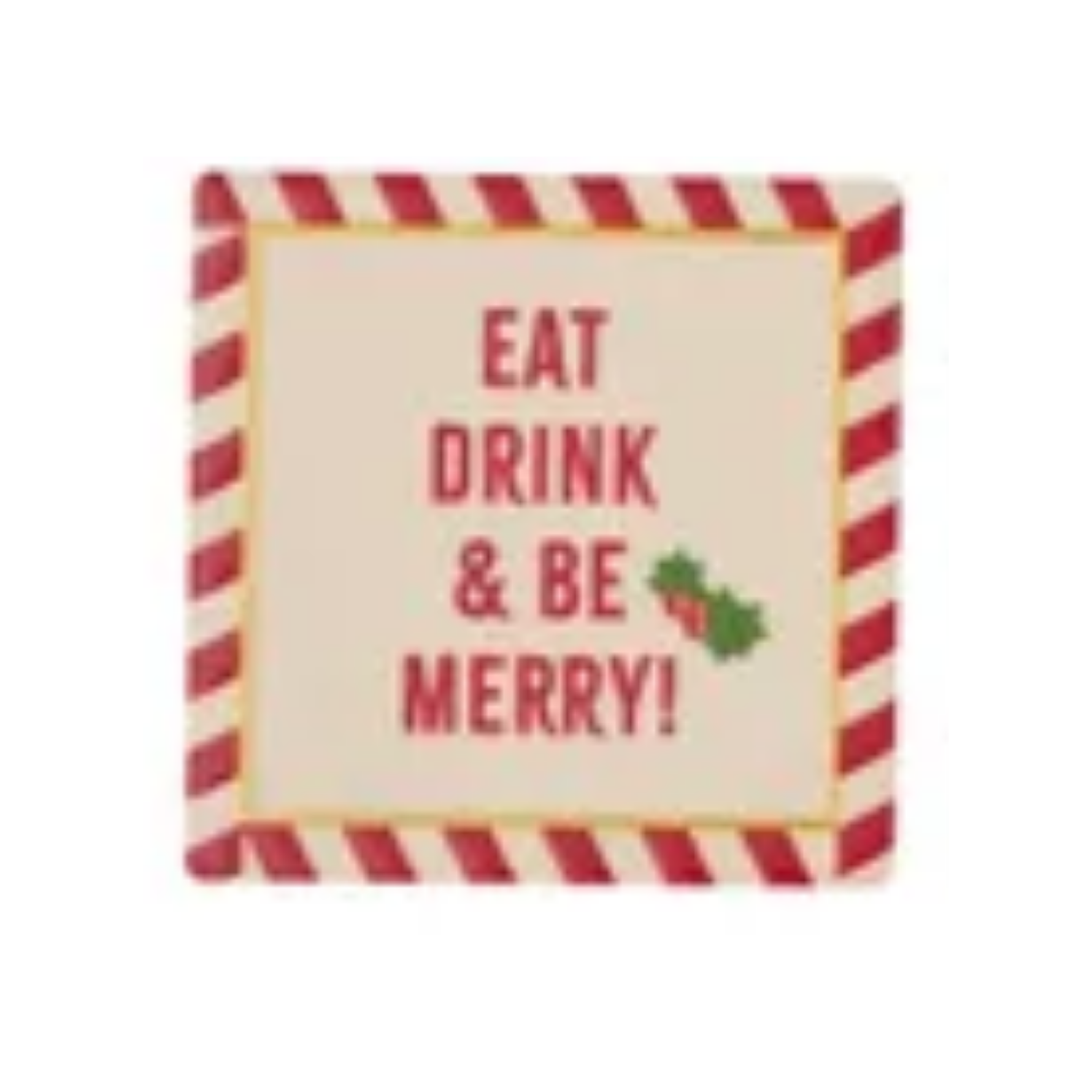 Ceramic Coaster Christmas Cocktail 10cm Assorted - Christmas Decorations Brisbane