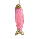 Sequin Fish Pink/Gold Hanging 14cm - Christmas Decorations Brisbane