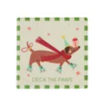 Ceramic Coaster Holiday Dogs 10cm Assorted - Christmas Decorations Brisbane