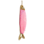 Sequin Fish Pink/Gold Hanging 14cm - Christmas Decorations Brisbane