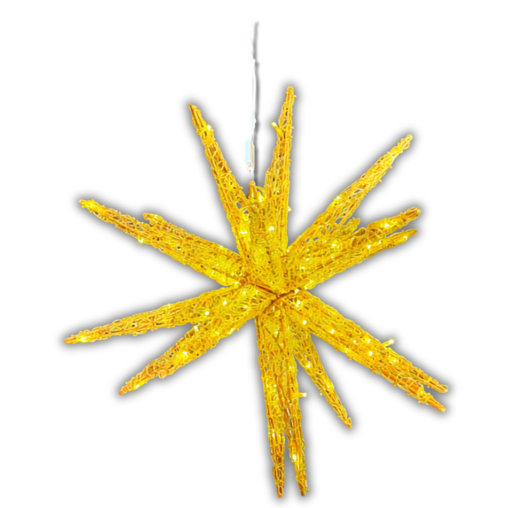 Star 3D Gold Frame LED Light 1.2m - Christmas Decorations Brisbane
