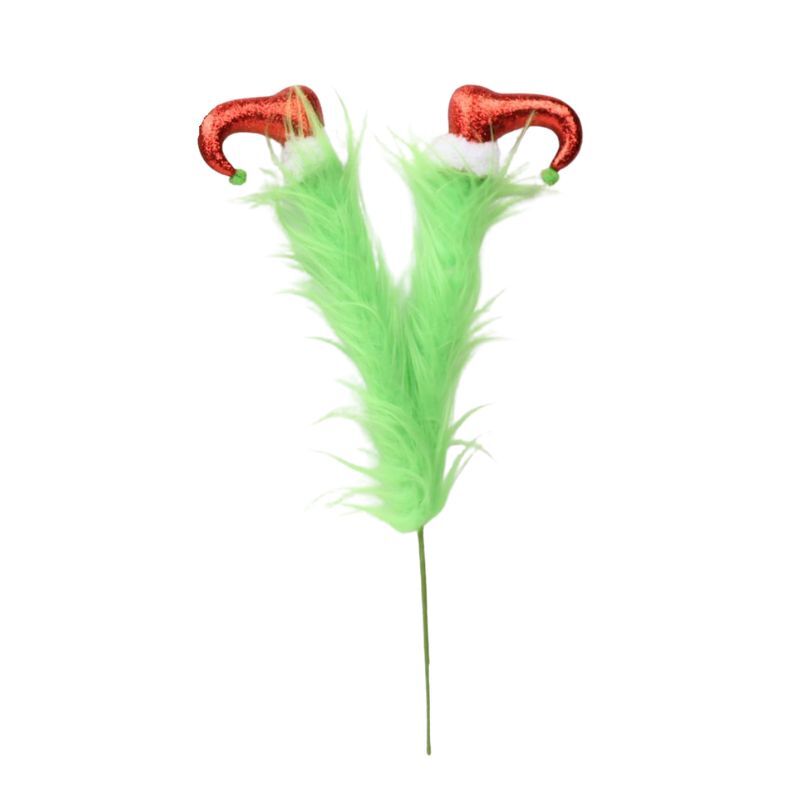 Grinch Green Elf Legs Pick 30cm - Christmas Decorations Brisbane