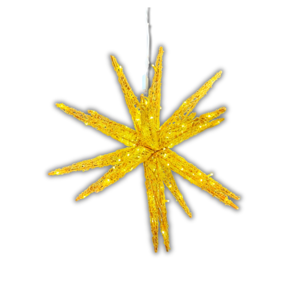 Star 3D Gold Frame LED Light 1m - Christmas Decorations Brisbane