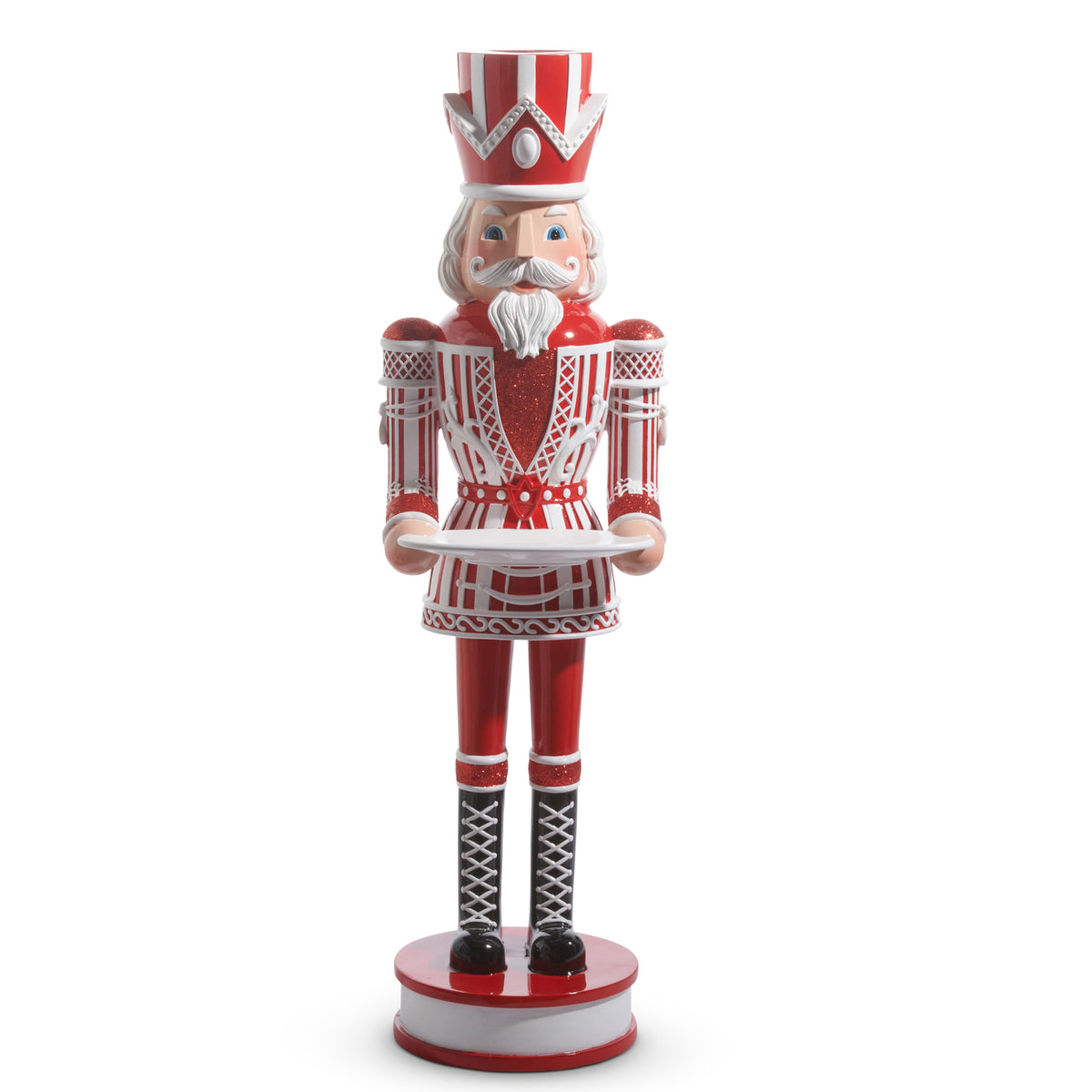 Nutcracker Peppermint Red With Tray 91cm - Christmas Decorations Brisbane