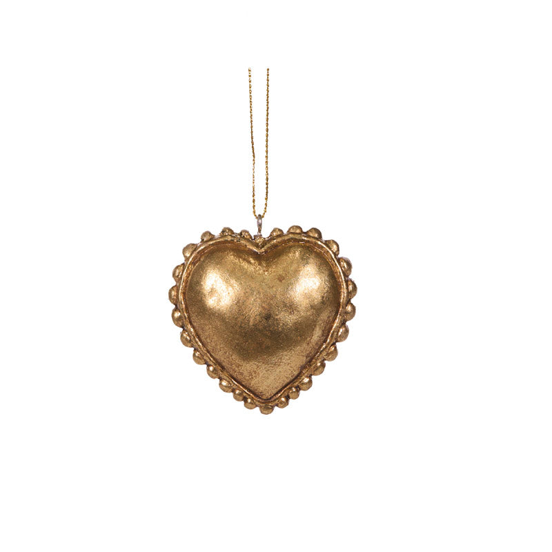 Vintage Heart Hanging Gold - Christmas Decorations Brisbane
