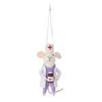 Felt Mice Firefighter/Doctor Hanging 13cm - Christmas Decorations Brisbane