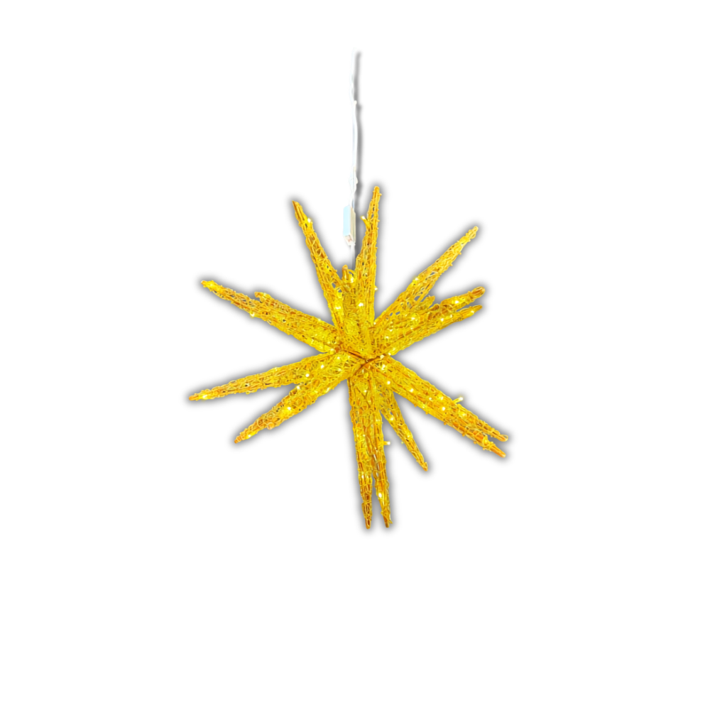 Star 3D Gold Frame LED Light 75cm - Christmas Decorations Brisbane