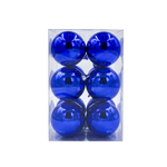 Bauble Shiny Blue 70mm - 12 Pack - Christmas Decorations Brisbane