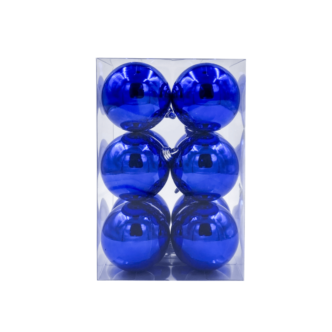 Bauble Shiny Blue 70mm - 12 Pack - Christmas Decorations Brisbane