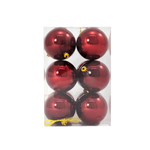 Bauble Shiny Burgundy 70mm - 12 Pack - Christmas Decorations Brisbane
