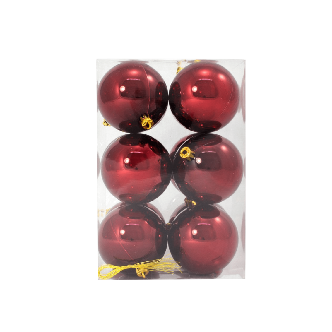 Bauble Shiny Burgundy 70mm - 12 Pack - Christmas Decorations Brisbane
