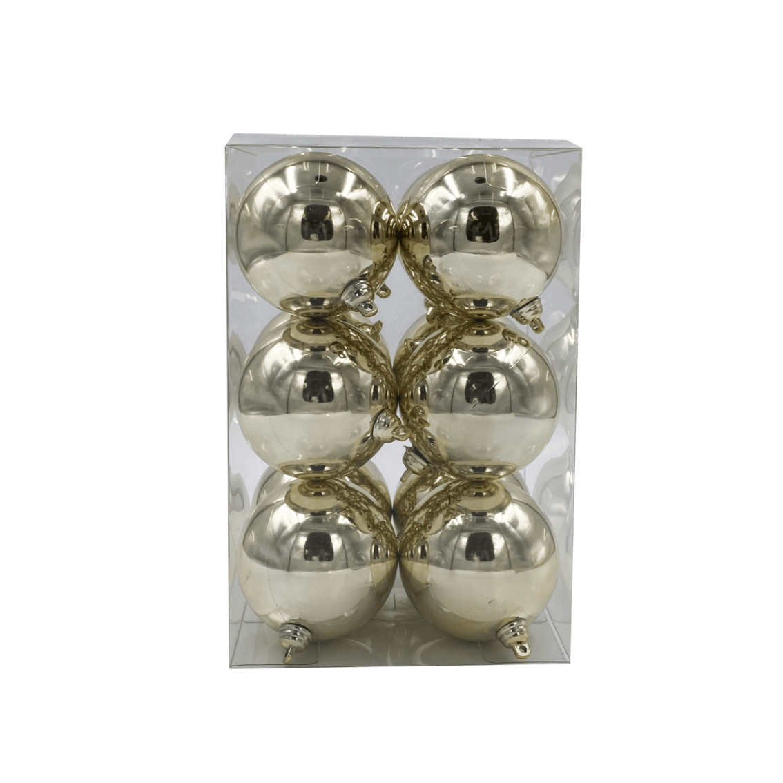 Bauble Shiny Champagne 70mm - 12 Pack - Christmas Decorations Brisbane