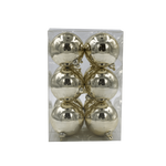 Bauble Shiny Champagne 70mm - 12 Pack - Christmas Decorations Brisbane