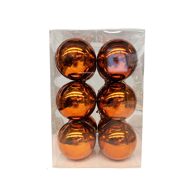 Bauble Shiny Copper 70mm - 12 pack - Christmas Decorations Brisbane