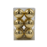 Bauble Shiny Gold 70mm - 12 Pack - Christmas Decorations Brisbane