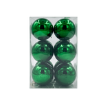 Bauble Shiny Green 70mm - 12 Pack - Christmas Decorations Brisbane