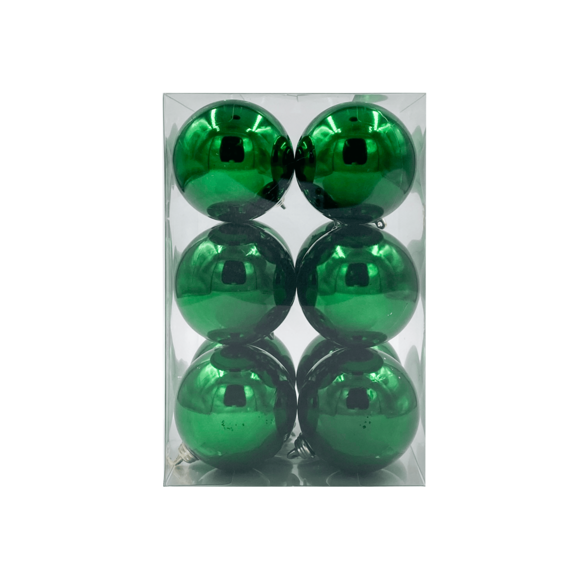 Bauble Shiny Green 70mm - 12 Pack - Christmas Decorations Brisbane