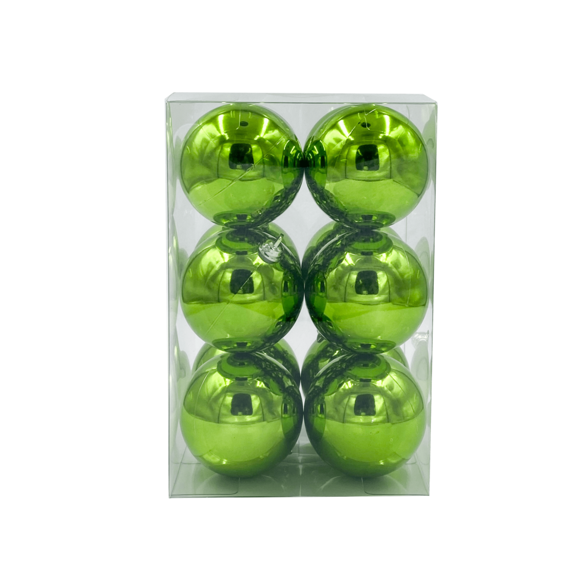 Bauble Shiny Lime Green 70mm - 12 Pack - Christmas Decorations Brisbane