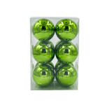 Bauble Shiny Lime Green 70mm - 12 Pack - Christmas Decorations Brisbane