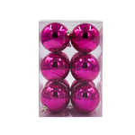 Bauble Shiny Pink 70mm - 12 Pack - Christmas Decorations Brisbane