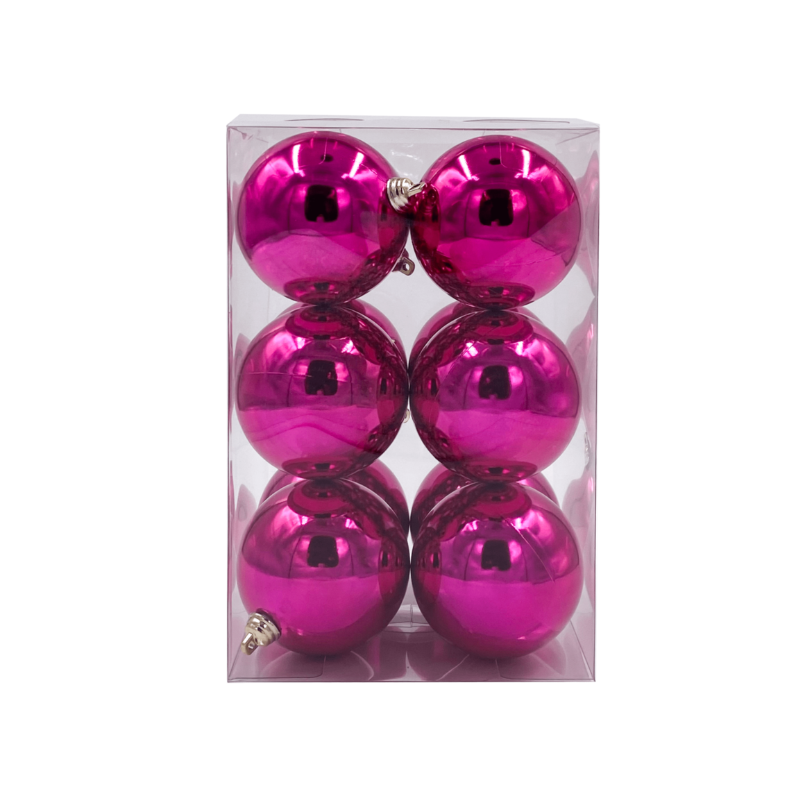 Bauble Shiny Pink 70mm - 12 Pack - Christmas Decorations Brisbane