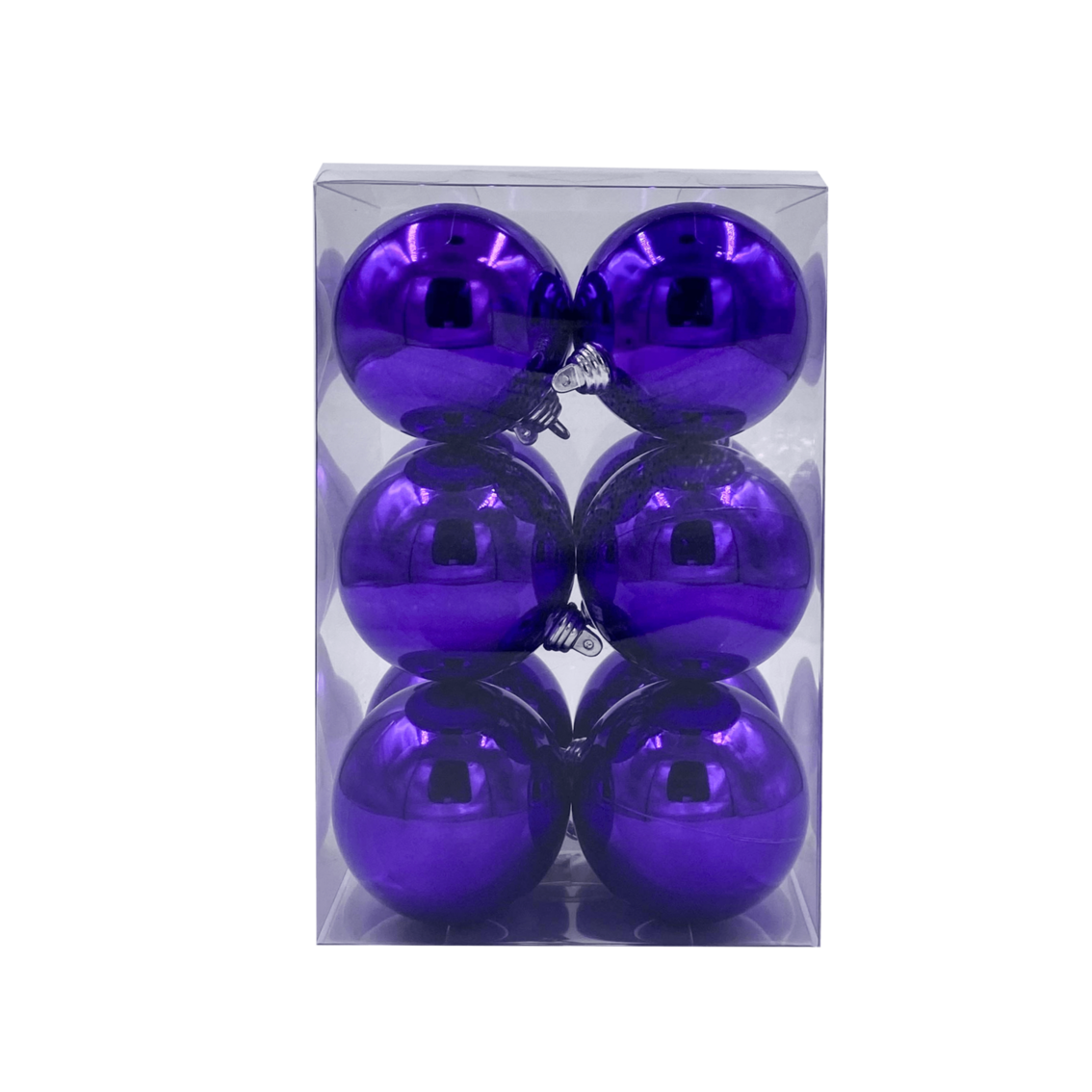 Bauble Shiny Purple 70mm - 12 Pack - Christmas Decorations Brisbane