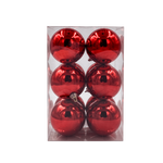 Bauble Shiny Red 70mm - 12 Pack - Christmas Decorations Brisbane