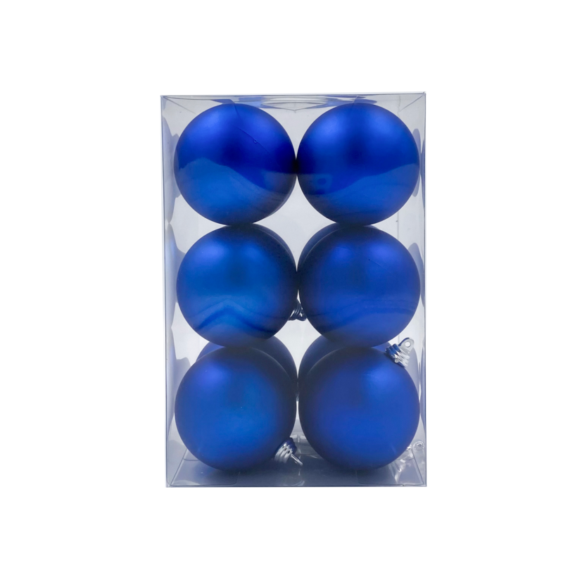 Bauble Matte Blue 70mm - 12 Pack - Christmas Decorations Brisbane