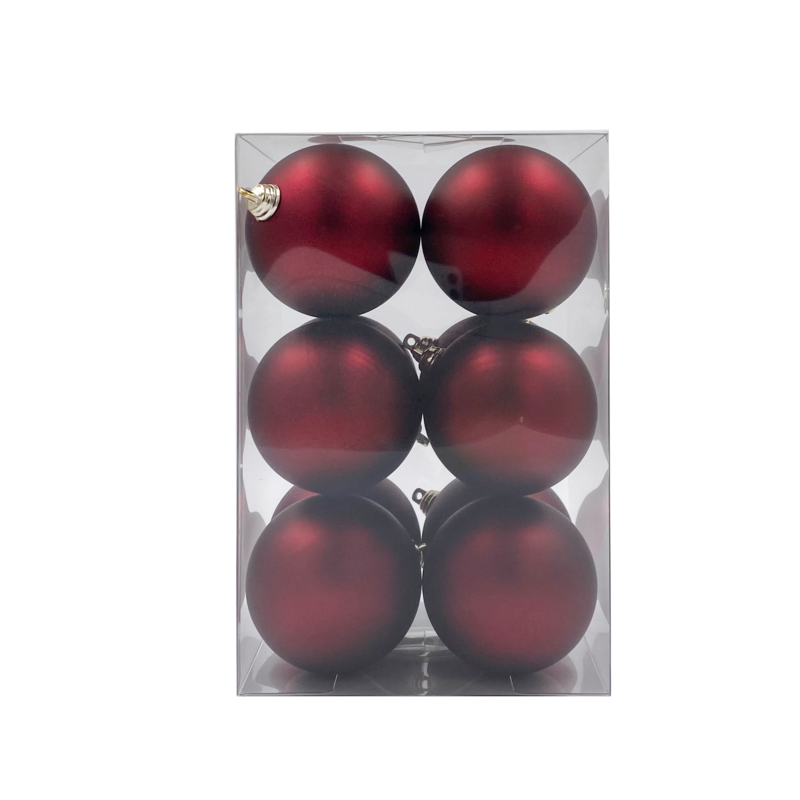 Bauble Matte Burgundy 70mm - 12 Pack - Christmas Decorations Brisbane