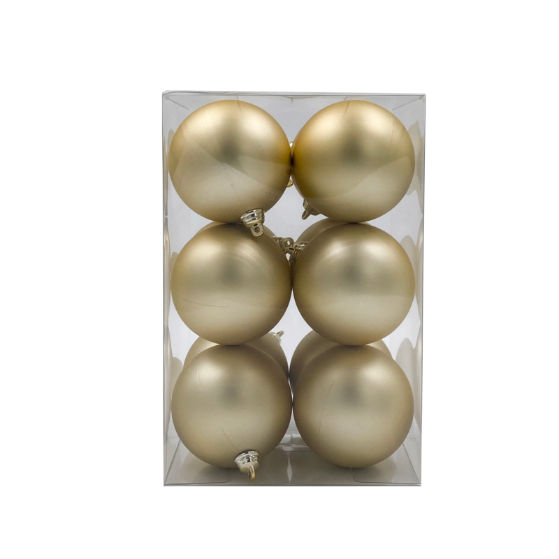 Bauble Matte Champagne 70mm - 12 Pack - Christmas Decorations Brisbane