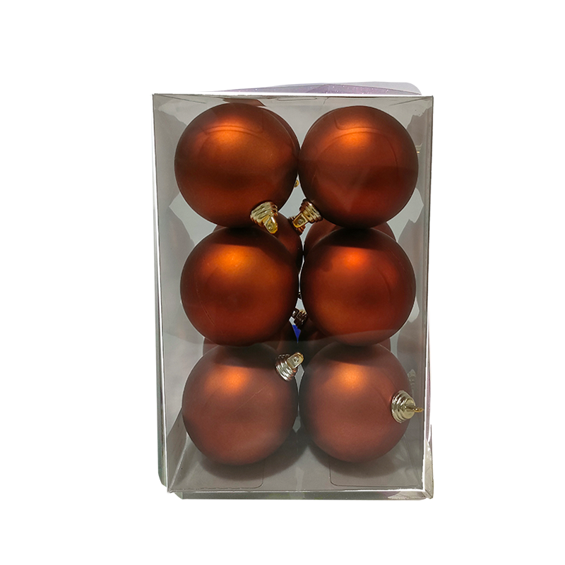 Bauble Matte Copper 70mm - 12 Pack - Christmas Decorations Brisbane