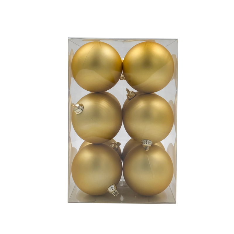 Bauble Matte Gold 70mm - 12Pack - Christmas Decorations Brisbane