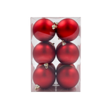 Bauble Matte Red 70mm - 12 Pack - Christmas Decorations Brisbane