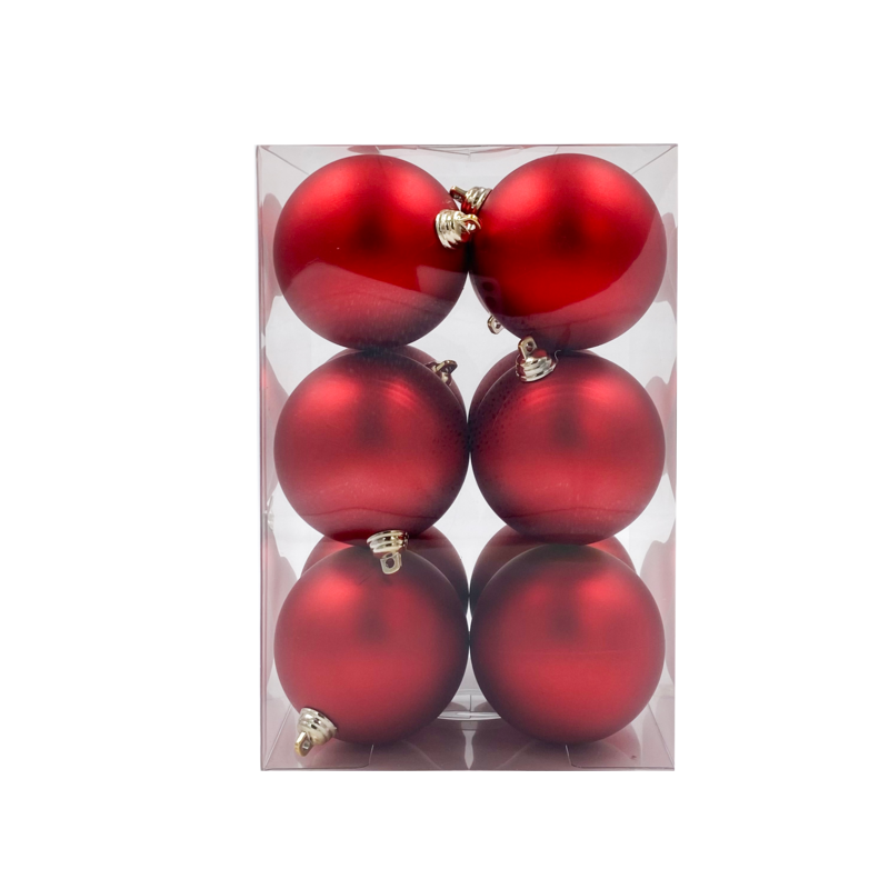 Bauble Matte Red 70mm - 12 Pack - Christmas Decorations Brisbane