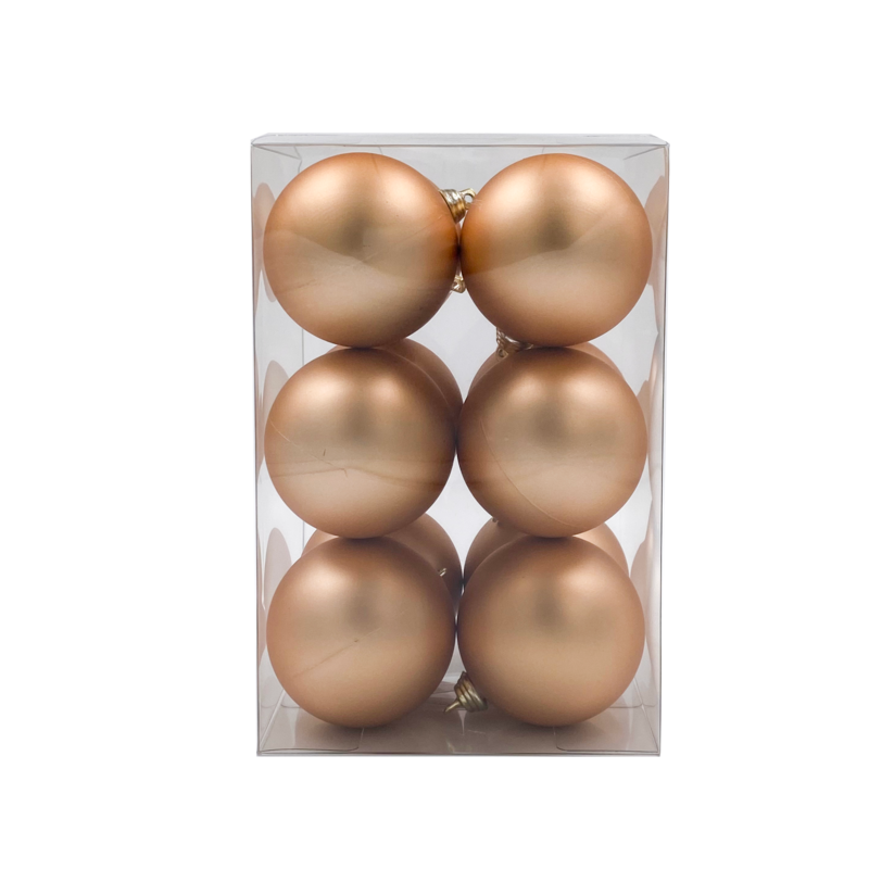Bauble Matte Rose Gold 70mm - 12 Pack