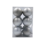 Bauble Matte Silver 70mm - 12 Pack - Christmas Decorations Brisbane