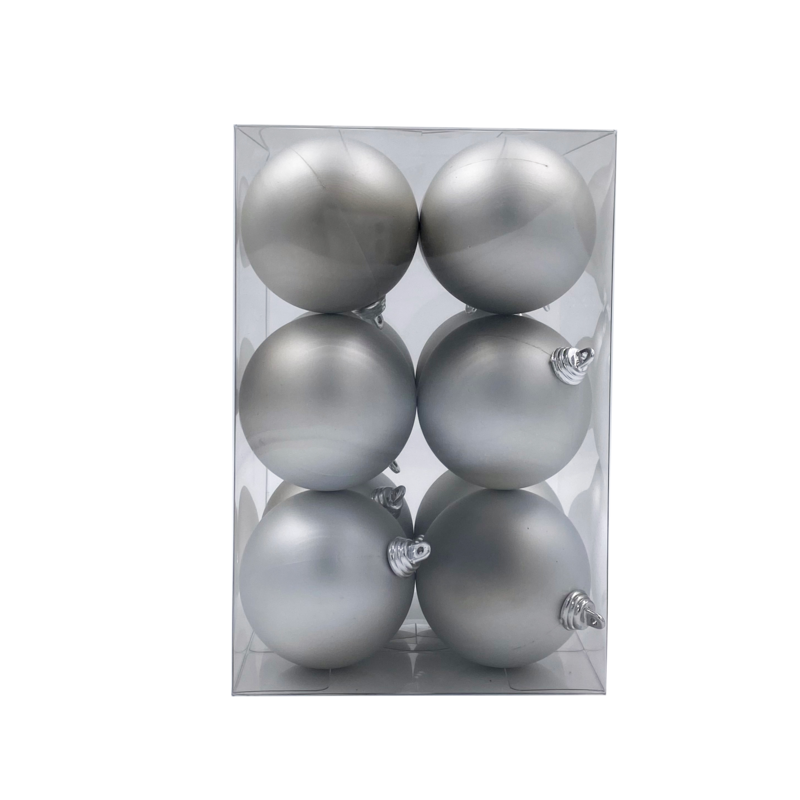 Bauble Matte Silver 70mm - 12 Pack - Christmas Decorations Brisbane