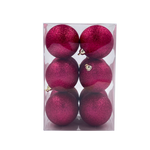 Bauble Glitter Burgundy 70mm - 12 Pack - Christmas Decorations Brisbane