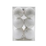 Bauble Glitter White 70mm - 12 Pack - Christmas Decorations Brisbane
