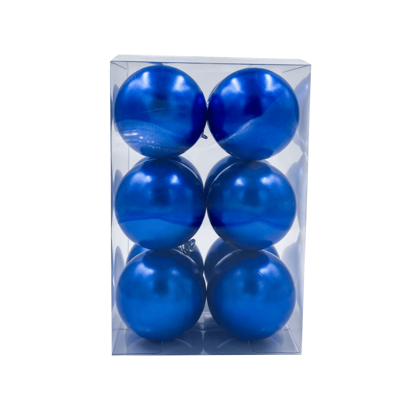 Bauble Outdoor UV Stable Blue 70mm - 12 Pack - Christmas Decorations Brisbane