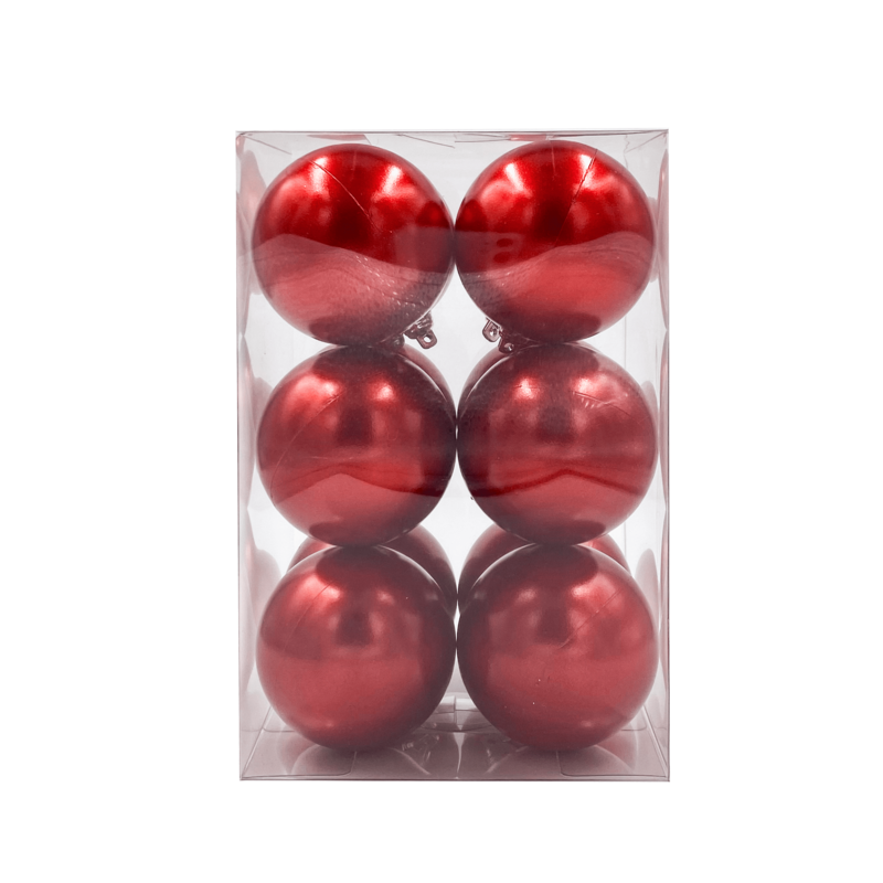 Bauble Outdoor UV Stable Red 70mm - 12 Pack - Christmas Decorations Brisbane