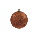 Bauble Glitter Copper 100mm - Christmas Decorations Brisbane