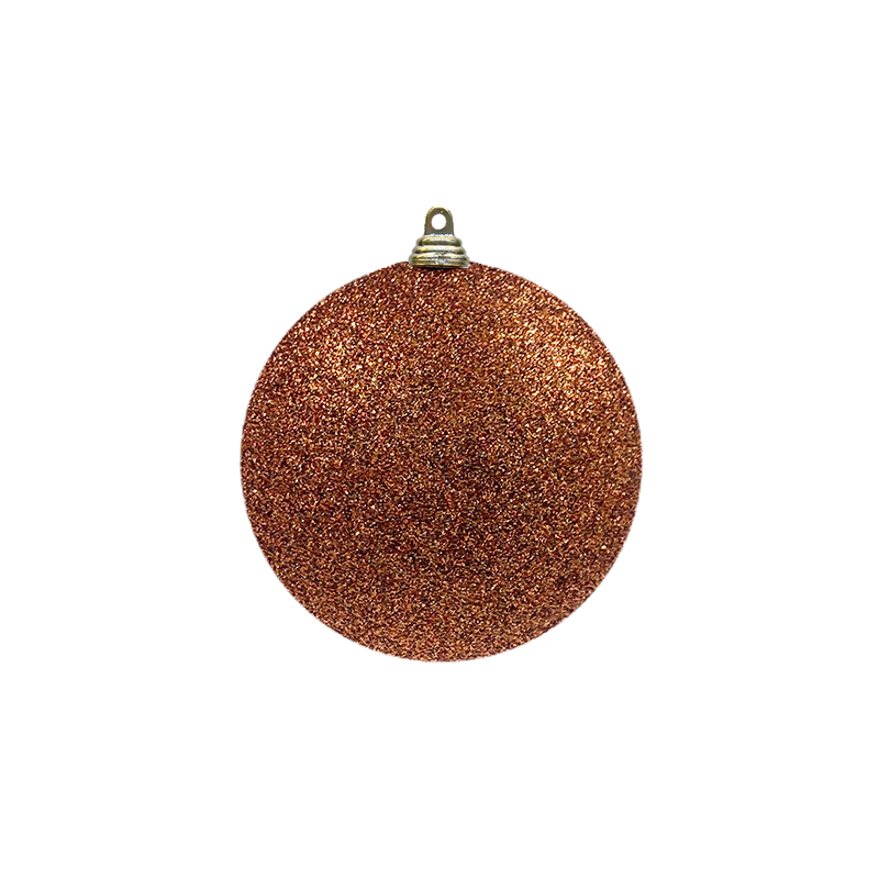Bauble Glitter Copper 100mm - Christmas Decorations Brisbane