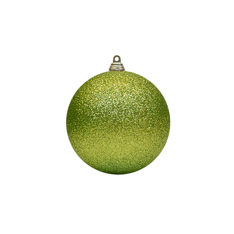Bauble Glitter Lime Green 100mm - Christmas Decorations Brisbane