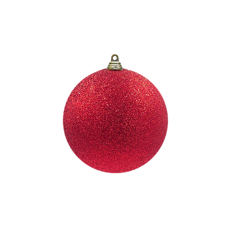 Bauble Glitter Red 100mm - Christmas Decorations Brisbane