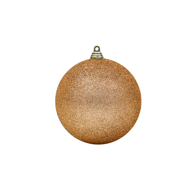 Bauble Glitter Rose Gold 100mm - Christmas Decorations Brisbane