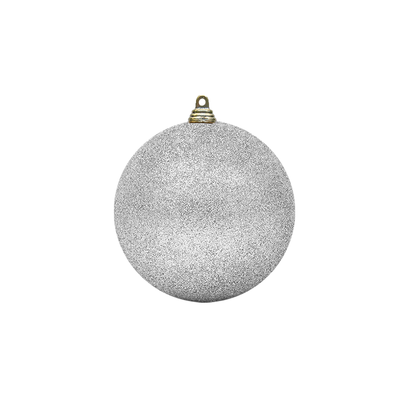 Bauble Glitter Silver 100mm - Christmas Decorations Brisbane
