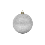 Bauble Glitter Silver 100mm - Christmas Decorations Brisbane